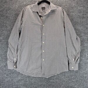Ermenegildo Zegna Button Down Shirt Traveller Gingham Large Black Mens